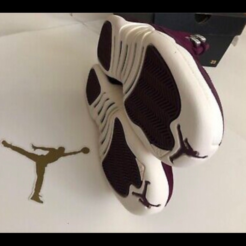 Air Jordan Retro 12 XII BORDEAUX WOMEN'S SAIL METALLIC SILVER NEW! IN BOX! 5Y - Picture 11 of 13